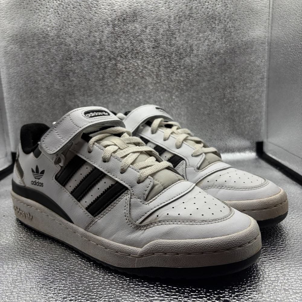 Size 10.5 Adidas Forum Low White Black‎ Mens Comfort Athletic Sneaker FY7757